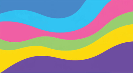 Colorful wavy background. Vibrant rainbow waves abstract background for creative design.