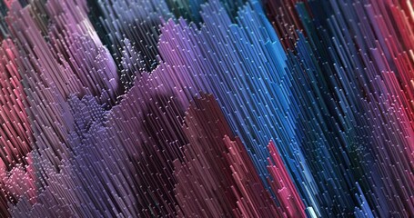 Moving voxel terrain background for technology animation. Abstract 3D background animation. - Powered by Adobe