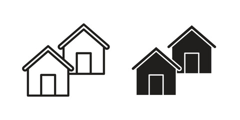 Neighborhood icon vector with glyph style. Stroke liner icons