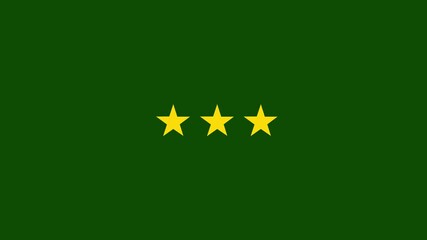 Glowing three stars icon showing customer satisfaction with excellent service, client feedback interaction, with alpha channel transparent green background.