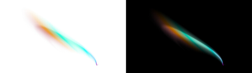 PNG image of Abstract colorful light streak effect on black and white background for graphic design resource use
