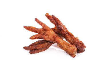 Marinated Chicken Feet Claw Snacks Isolated on White Background Asian Delicacy Food