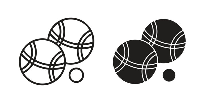 Petanque icon vector with glyph style. Stroke liner icons