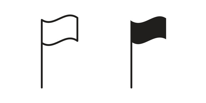 Plain flag icon vector with glyph style. Stroke liner icons