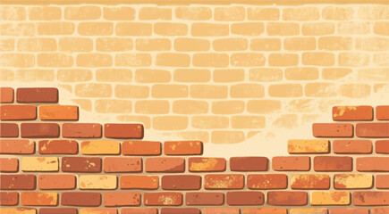 Obraz premium Brick wall background. Brick wall pattern. Seamless brick wall. Illustration of brick wall.