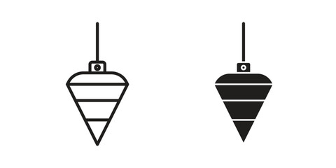 Plumb bob icon vector with glyph style. Stroke liner icons