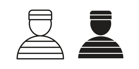 Prisoner icon vector with glyph style. Stroke liner icons