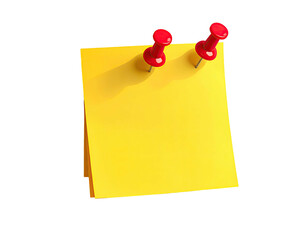 Stack of yellow notes pinned with red pushpins on black