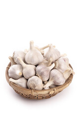 Fresh Garlic Bulbs in Wicker Basket - Shandong Farm Produce