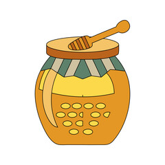 jar of honey isolated on white background