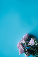Букет цветов на голубом фоне