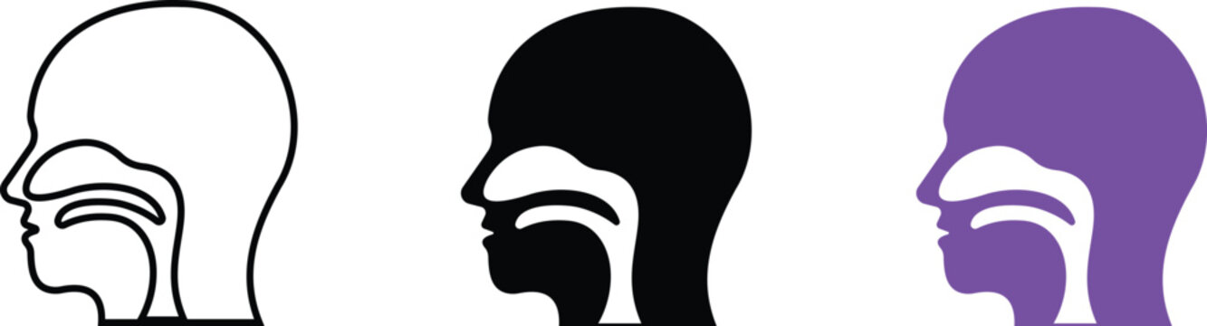 Throat Icon set represents human health, medical care. This premium vector concept focuses on the throat area, depicting the neck and respiratory system as a symbol of voice, breathing, and wellness.