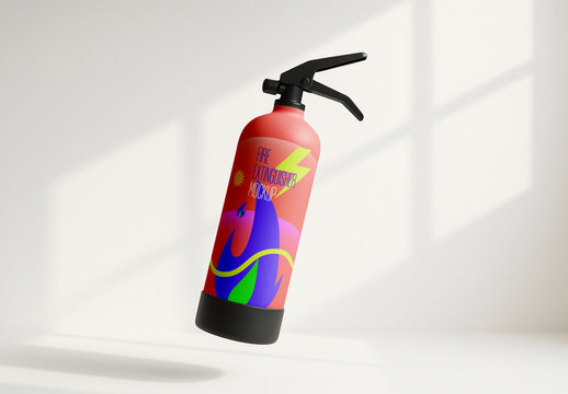 Fire Extinguisher Mockup &ndash; Realistic Branding Presentation Template
