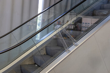 Fototapeta premium Acryl Barrier Safety Device at Exterior of Escalator
