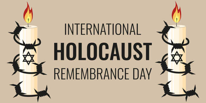 International Holocaust remembrance Day vector banner design. Minimal vector Holocaust Remembrance week horizontal placard layout. Perfect for web and street placard. EPS 10