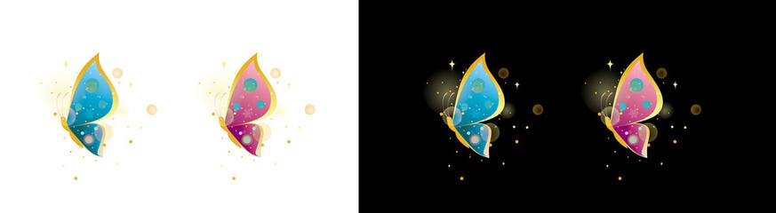 Naklejka premium Png image of butterfly wings butterfly art butterfly design magical butterfly colorful butterfly beautiful butterfly art on transparent background