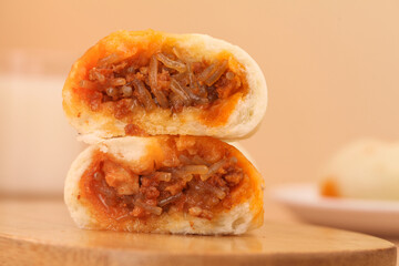Shengzhou Xiao Long Bao Dumplings with Vermicelli Filling Traditional Chinese Soup Dumplings Cut Open