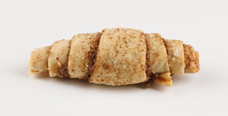 Delicious cinnamon cookies on white background.