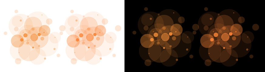 Png image of  orange blobs and bokeh lights on black background abstract design element for graphic design and art projects on transparent background © rehena