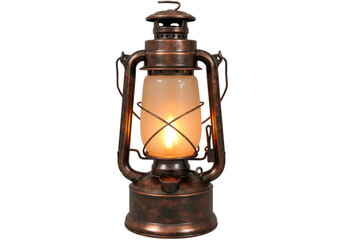 Isolated lantern with a bronze patina, antique and vintage, old time light source outdoors © Rowan