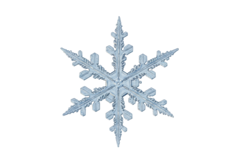 Isolated Beautiful snowflake macro on light background, intricate design, Christmas time