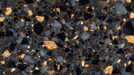 Black terrazzo with gold flecks
