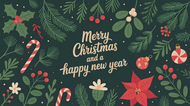 christmas background with fir branches