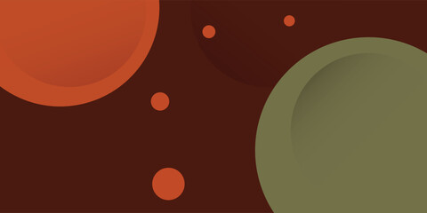 Overlapping orange and green circles on a brown background. Ideal for autumn-themed designs.