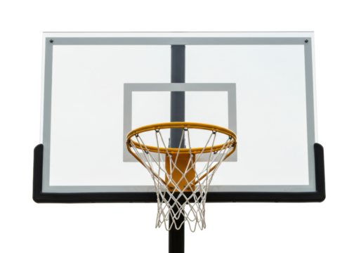 Isolated Basketball Hoop, Backboard, and Net with modern design for sport and athletic games