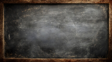 Empty chalkboard with wooden frame