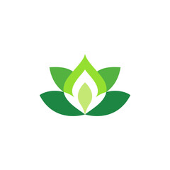 Green beauty Lotus Nature. Fit for health, and freshness business. Flat, elegant