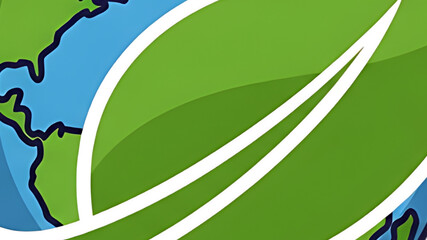 Global green leaf symbol representing environmental sustainability and nature