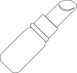 Outline lipstick icon for beauty products, cosmetic makeup design, lip color illustration and beauty branding transparent background.
