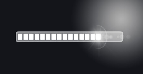 Abstract digital background with a glowing loading bar symbolizing technological progress,