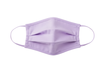 Isolated pastel face mask, a fabric covering used to protect against virus and bacteria