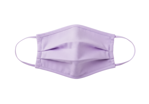 Isolated pastel face mask, a fabric covering used to protect against virus and bacteria