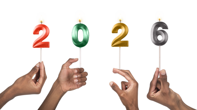 Candle 2026 celebration. Woman holding burning candle symbolizing hope, warmth, and festive spirit,