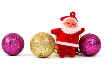 Colorful Christmas balls on a white background