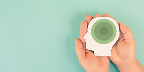 Target a goal, focus on plan and strategy for success, communication and personal development, mind with positive thoughts