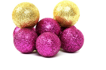 Colorful Christmas balls on a white background