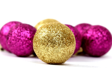 Colorful Christmas balls on a white background