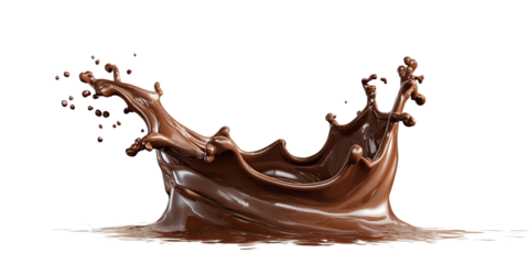 Dynamic brown liquid splashing upwards against a black background