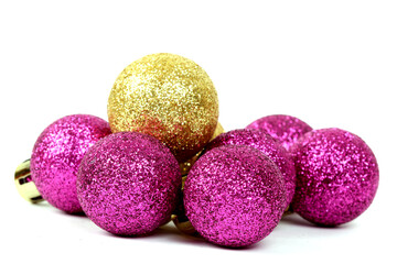 Colorful Christmas balls on a white background