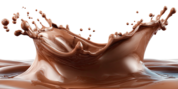 Liquid chocolate splash frozen in motion, forming crown