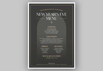 New Year's Eve Menu Layout