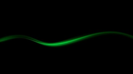 Green Light Wave on Black Background