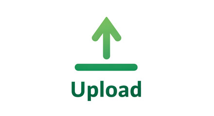 Green upload icon with upward arrow symbolizing data transfer and progress