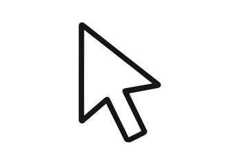 Mouse cursor pointing icon representing clicking, selecting, and navigating on a digital screen, with a transparent background