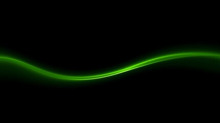 Green Light Wave on Black Background