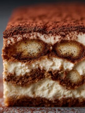 Tiramisu dessert preparation with layers of coffee-soaked ladyfingers and creamy mascarpone